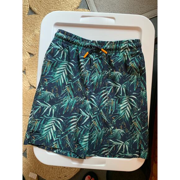 All in Motion boys swim trunks Size M (8-10) tropical foliage jungle ferns - Picture 1 of 3